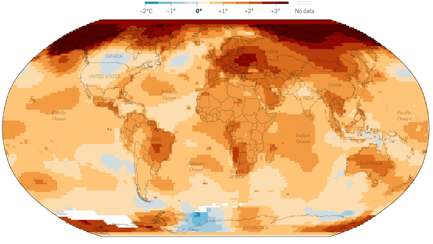 Rok 2019 bol globálne druhý najteplejší v histórii
