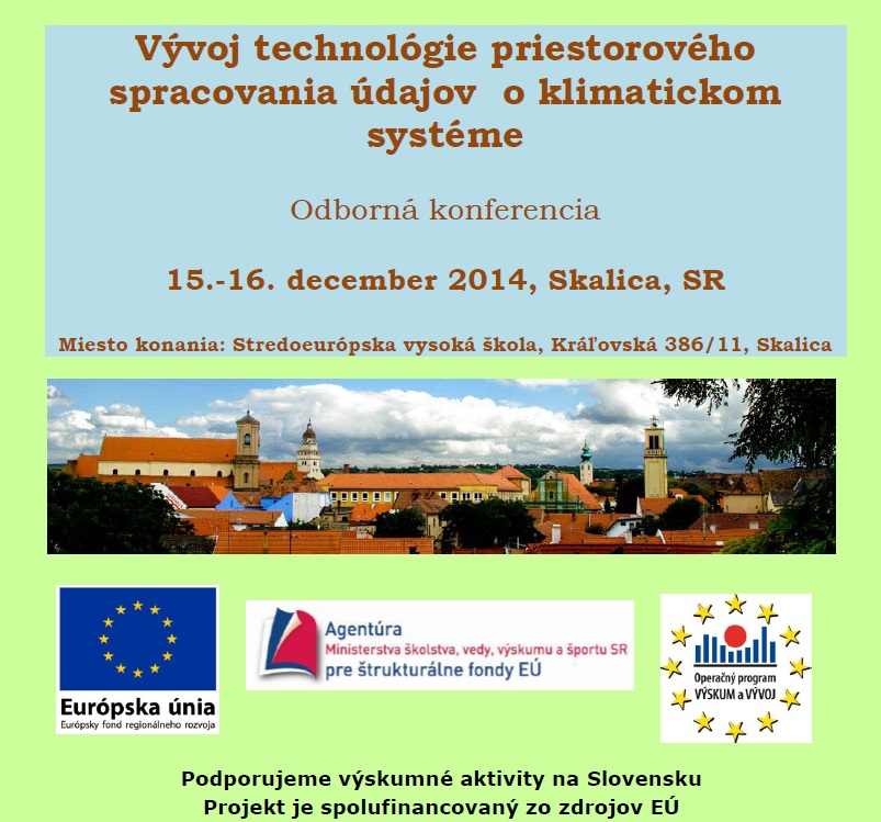 Pozvánka na konferenciu Vývoj technológie priestorového spracovania údajov o klimatickom systéme