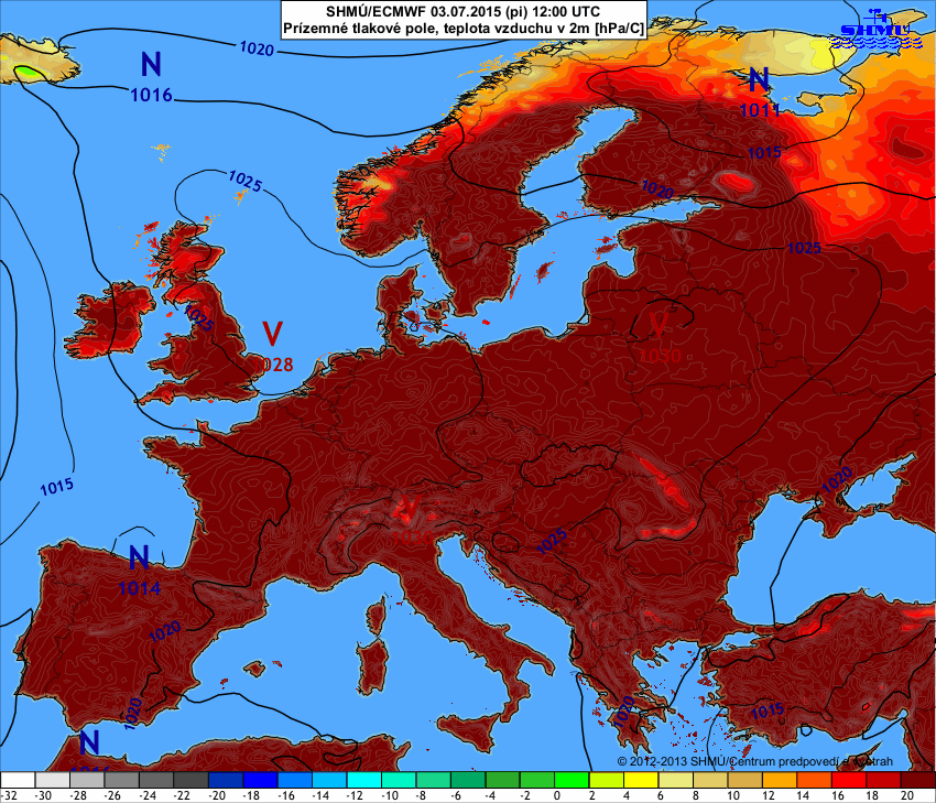 Vývoj výskytu extrémnej teploty vzduchu na Slovensku