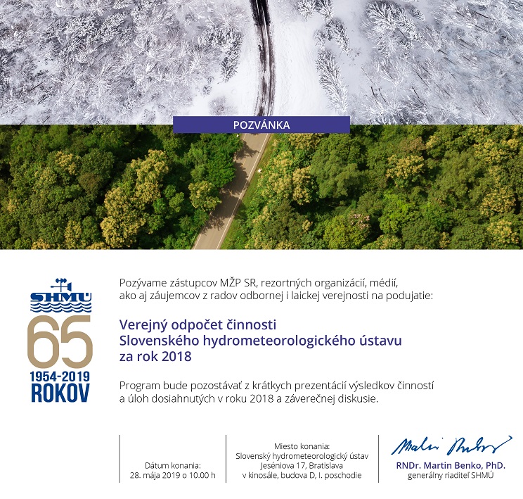 Pozvánka na Verejný odpočet činnosti za rok 2018