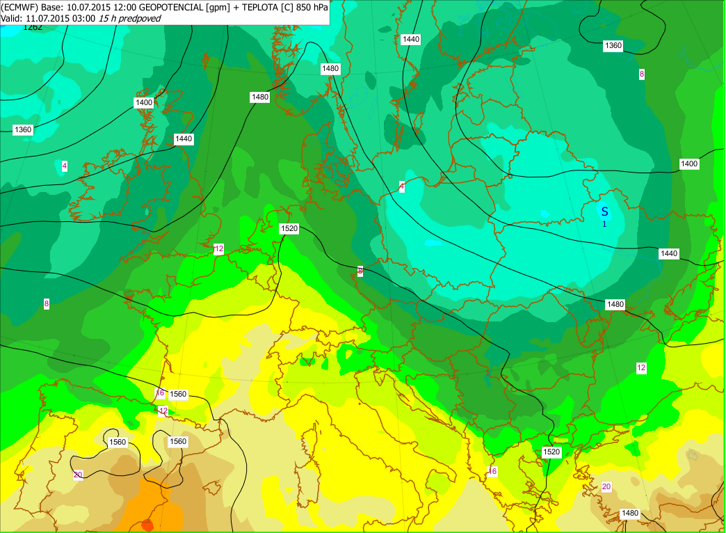 Rekordne chladné ráno dňa 11.7.2015