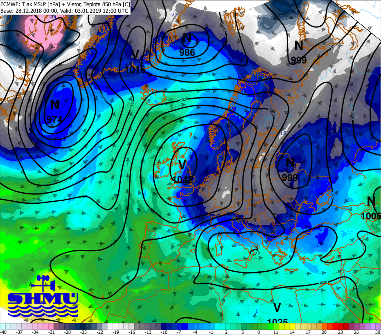 Počasie na Silvestra a na začiatku roka 2019