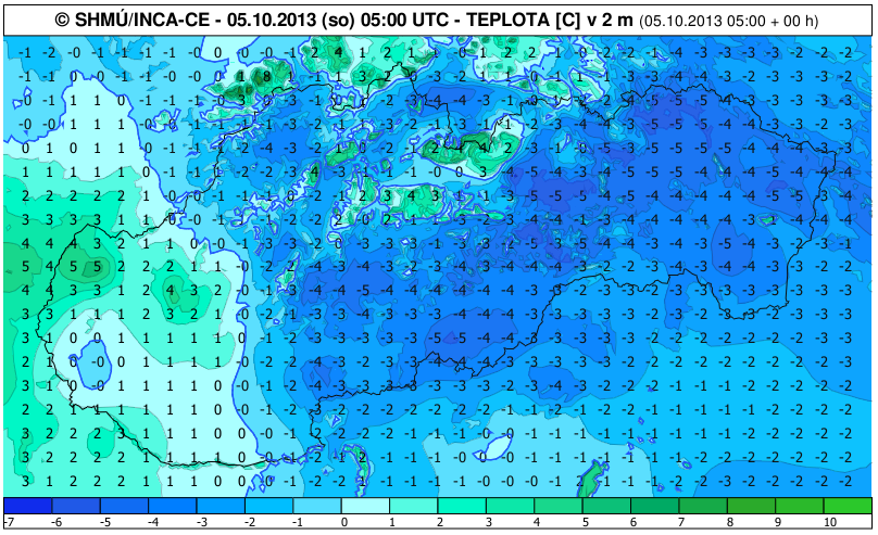 Ďalšie rekordne mrazivé ráno 5. októbra 2013