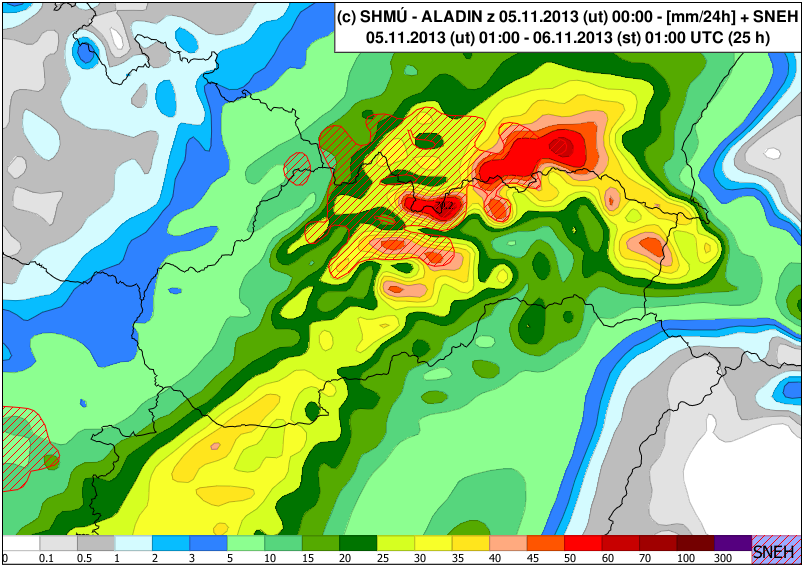 Meteorologické príčiny mimoriadnych úhrnov zrážok 5.11.2013