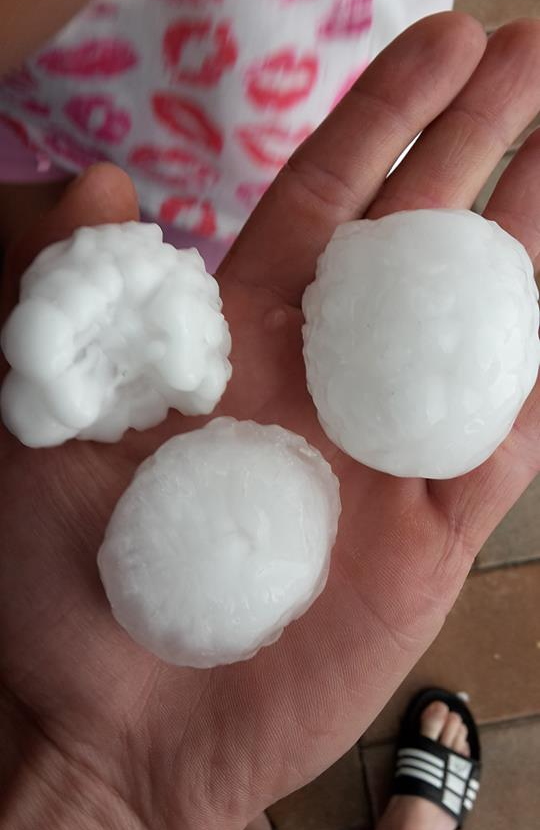 Mimoriadne veľké krúpy v okolí Kojšovskej hole 14. júna 2015