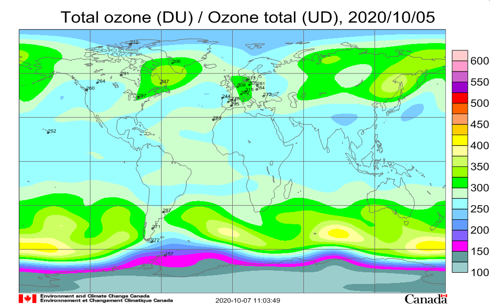Rozloženie celkového ozónu