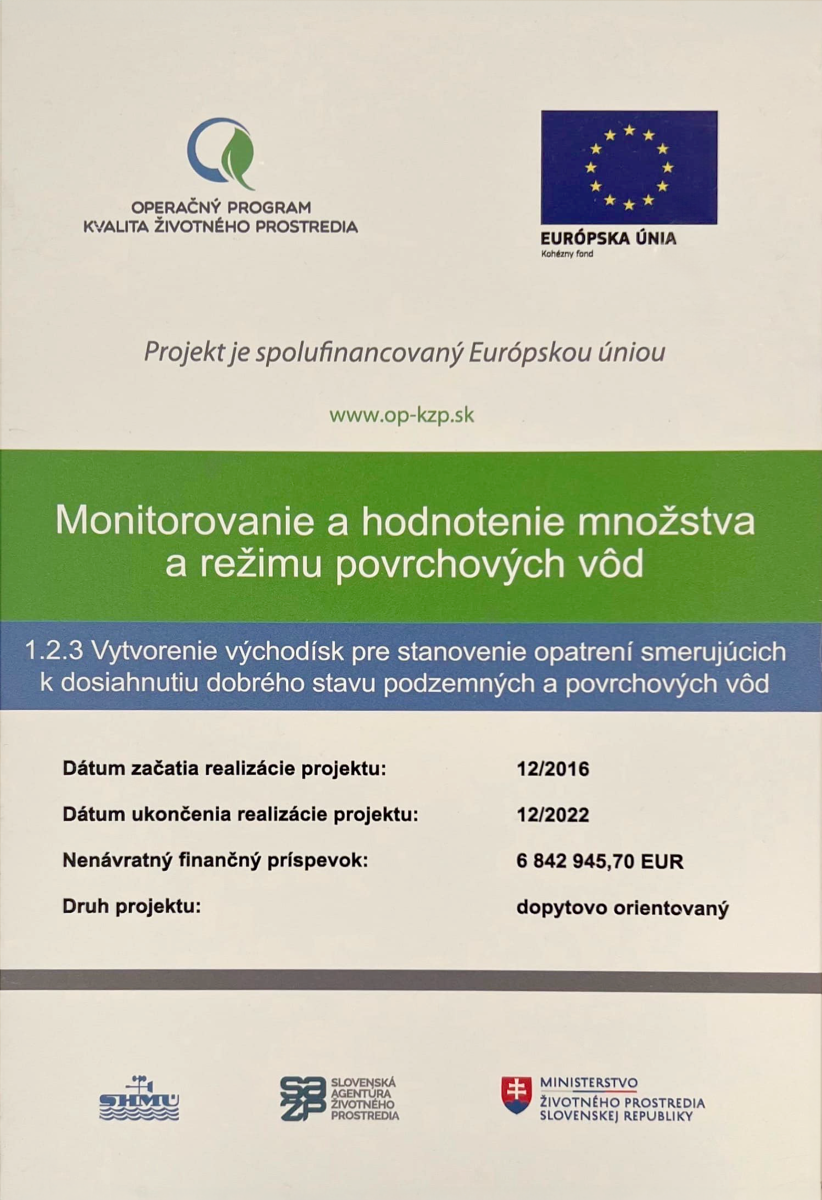Tabuľa projektu- Monitorovanie a hodnotenie množstva a režimu povrchových vôd